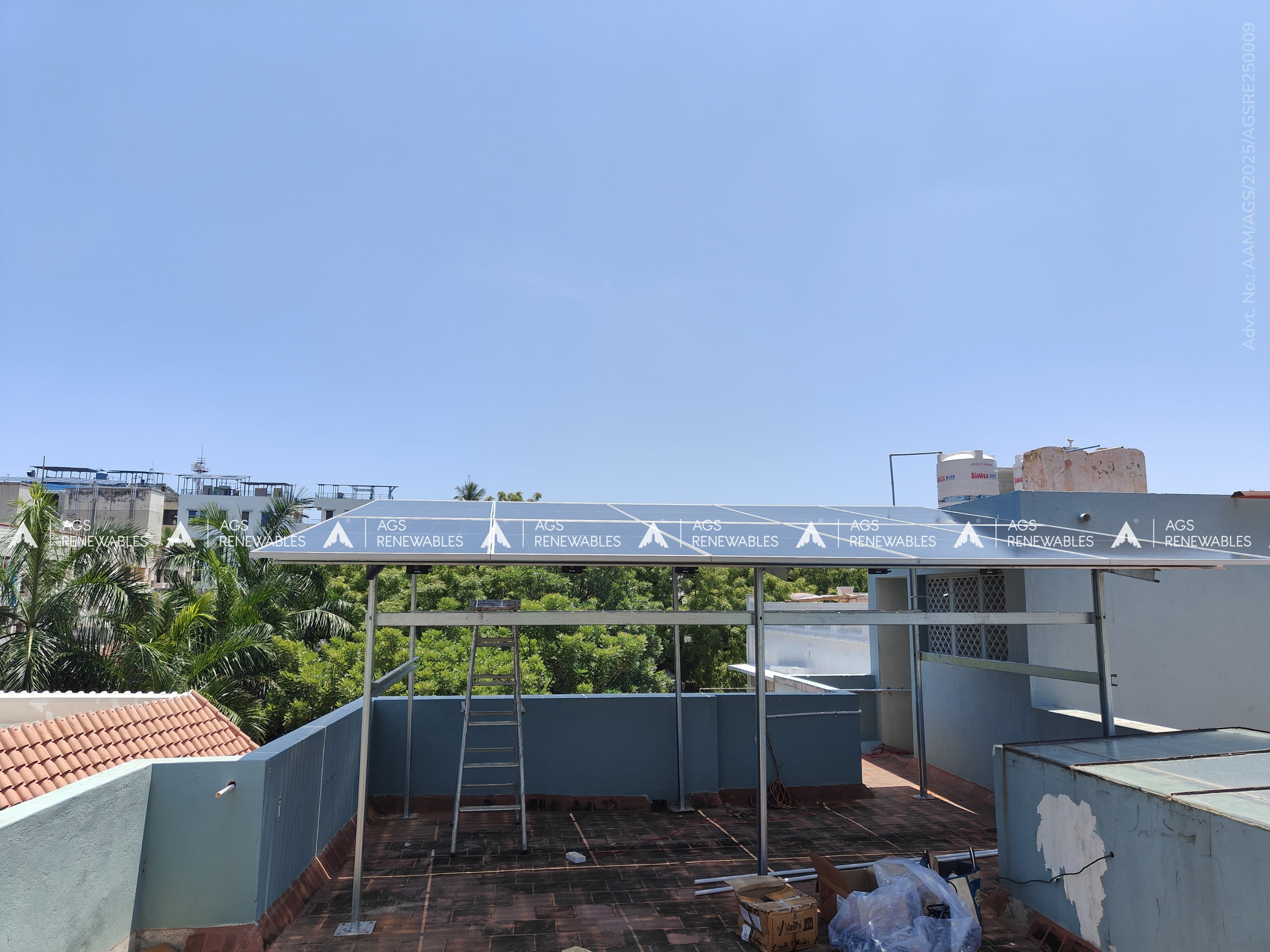 AGS Renewables solar installation team in Madurai fitting panels